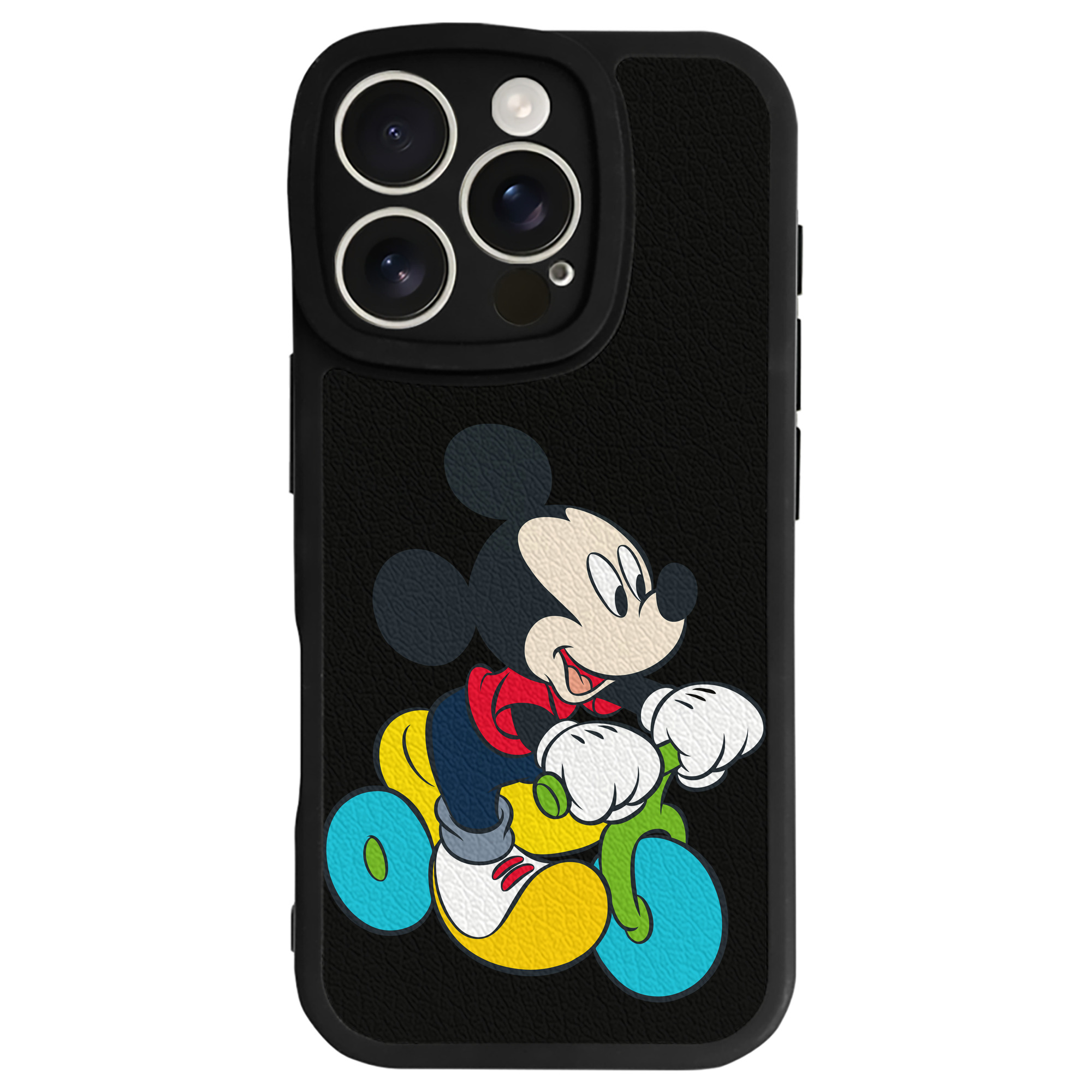 （画像用） ミッキーマウス Mickey Mouse 【iPhone 16シリーズ対応】シリコンスマホケース（レザー調） 材質：シリコン